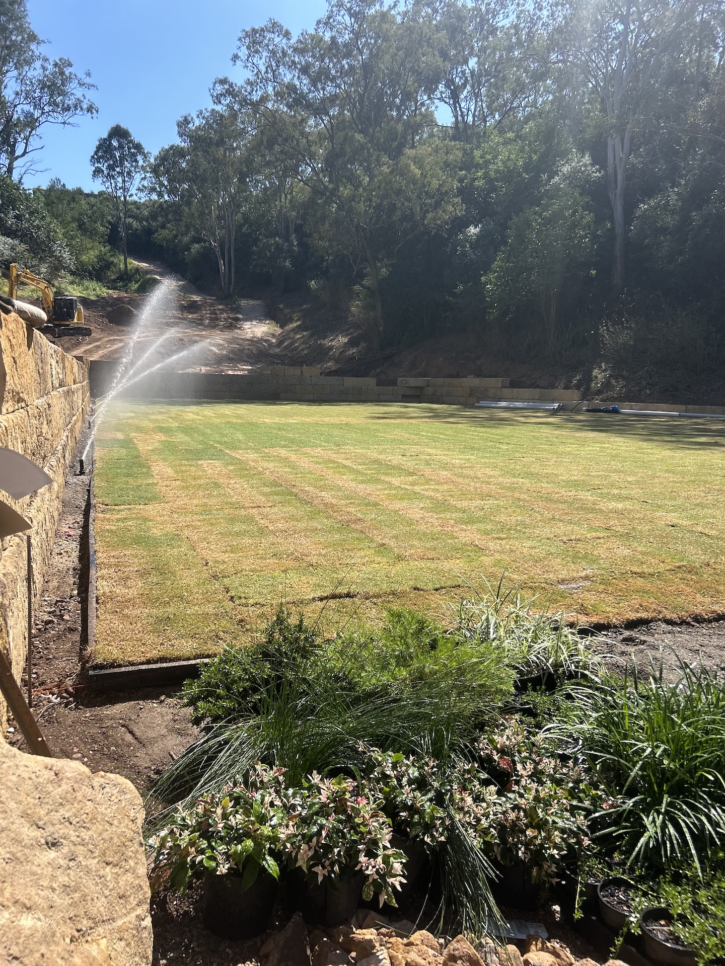 beautifully landscaped soccer field with irrigation